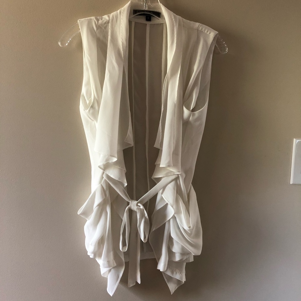 Sheer flowy vest with tie front